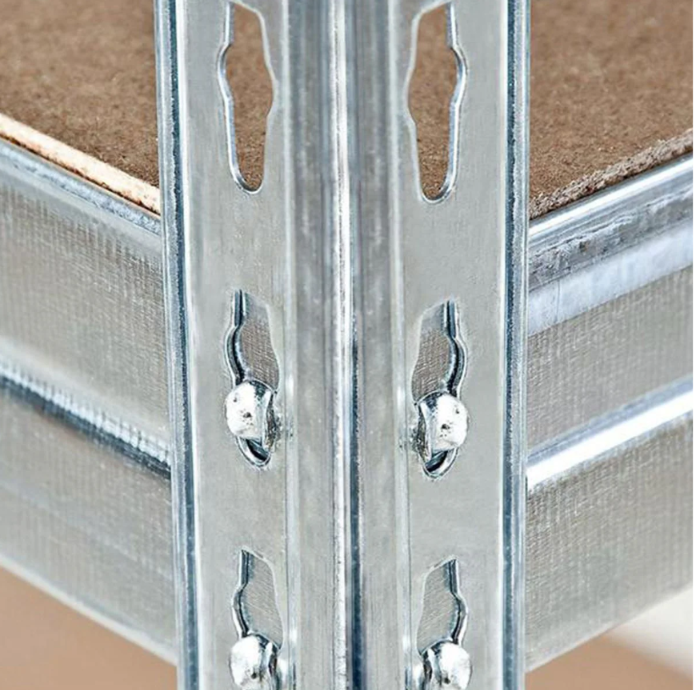 Étagère à grande portée galvanisée, capacité de charge jusqu'à 1 600 kg, 4 dimensions.