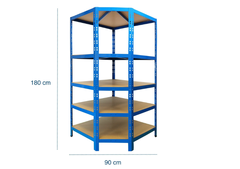 Etagère d'angle | Capacité de charge élevée | Disponible en 2 couleurs - Galvanisé