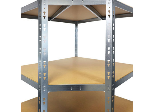 Etagère d'angle | Capacité de charge élevée | Disponible en 2 couleurs - Galvanisé