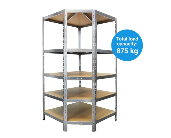 Etagère d'angle | Capacité de charge élevée | Disponible en 2 couleurs - Galvanisé