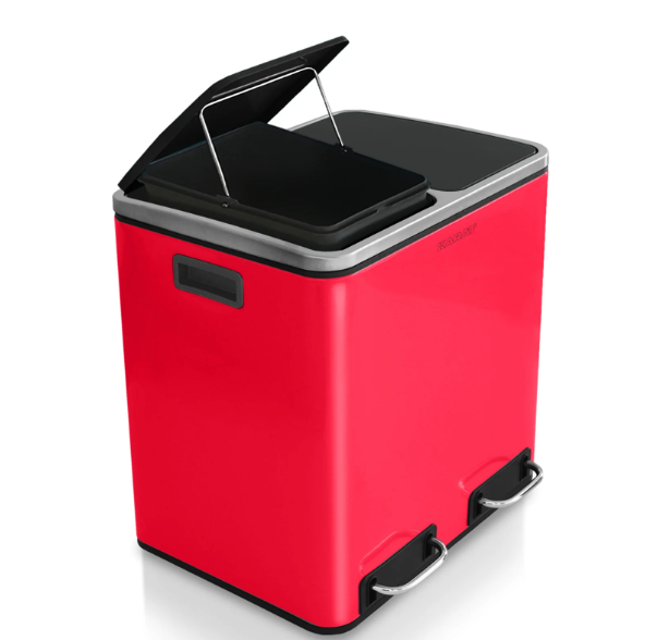 Poubelle en Métal à Pédale et Couvercle | Felix | Option de Tri | Disponible en 5 Couleurs | 30 ou 60 Litres