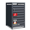 Abri pour poubelles | Magnus | Habillage de poubelle anthracite résistant aux intempéries avec cadre en acier inoxydable | 1-3 portes | Convient pour les poubelles de 60-240 L