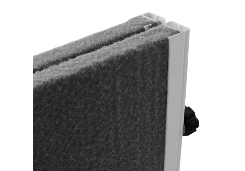 Tableau d'animation en feutre | Pliable | Avec roulettes | 150 x 120 cm - Gris
