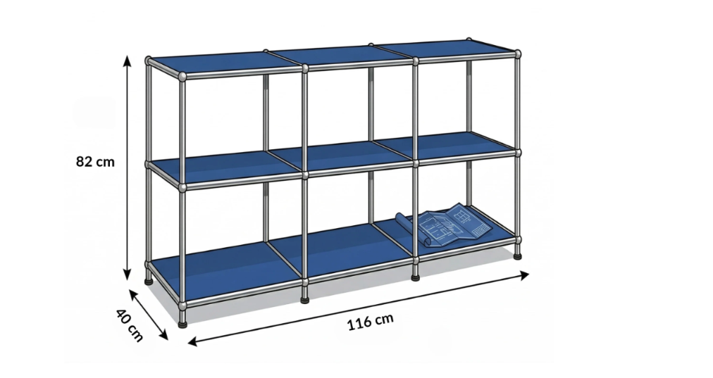 Étagère en métal  | Étagère ouverte sur pied avec 3 niveaux | Étagère cuisine, bureau & salon